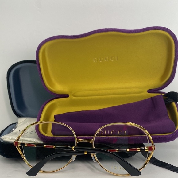 💯- New Authentic Gucci Demo Round Ladies Eyeglasses GG0596OA 003 58 - Picture 9 of 14